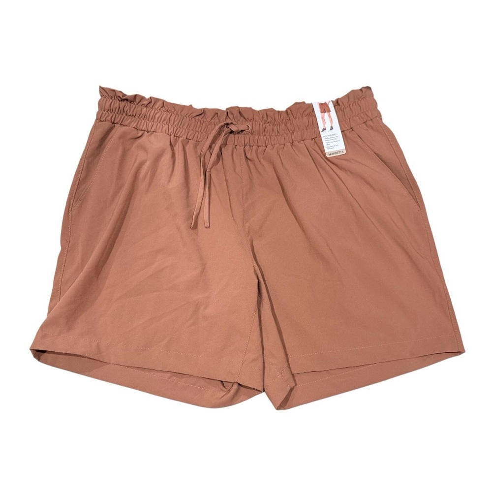 NWT! Mondetta High Rise Active Walking Shorts Peppercorn Recycled 6 Inch Inseam
